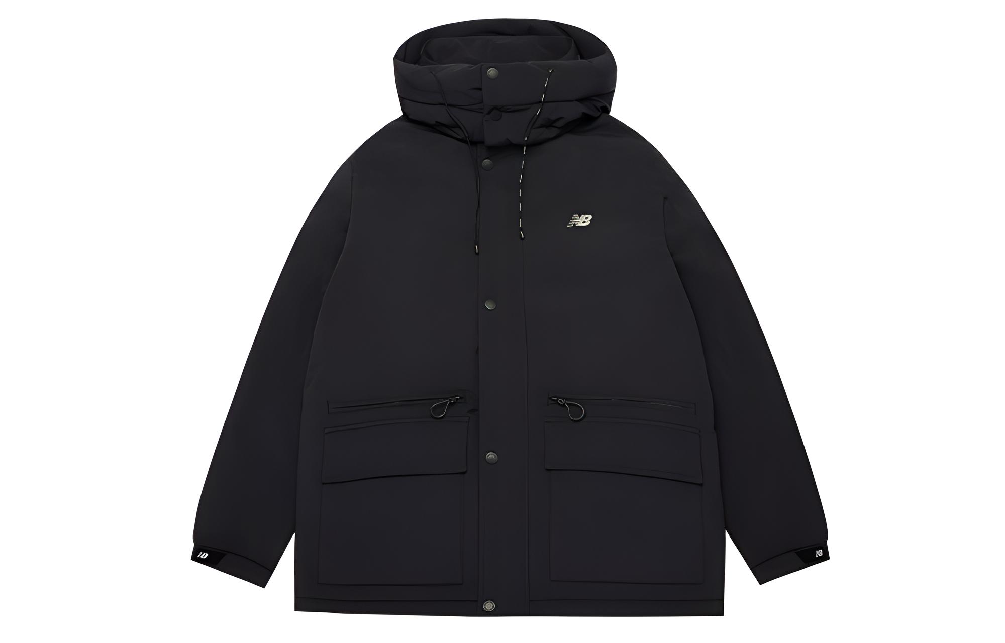 New Balance Lifestyle Series Logo Hooded Down Jacket Unisex Black. AMJ34335-BK