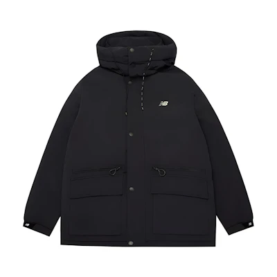 New Balance Lifestyle Series Logo Hooded Down Jacket Unisex Black. AMJ34335-BK