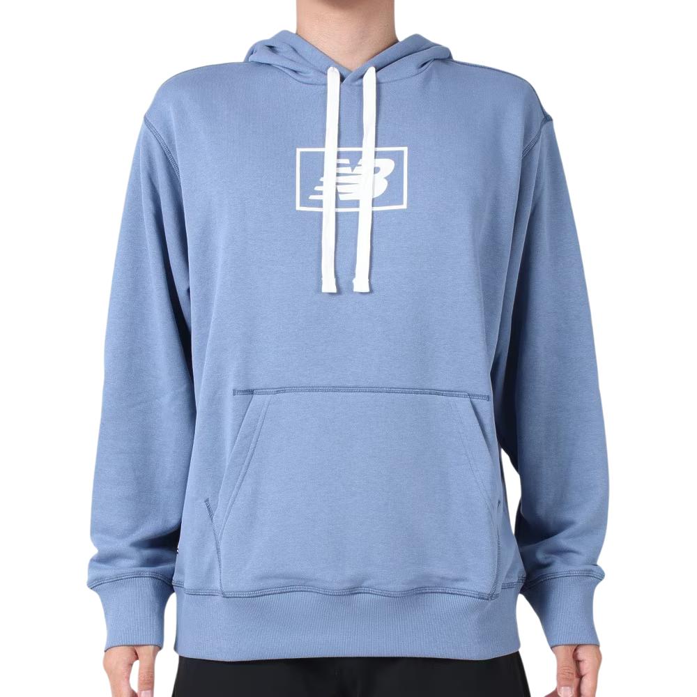 New Balance Light Blue Hoodie with Logo Print MT33508-MYL