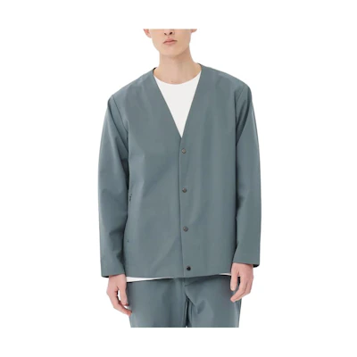 New Balance Light Gray V-Neck Single-Breasted Logo Print Jacket AMJ35001-TTM