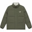Order New Balance Lightweight Puffer Jacket Unisex Dark Green/White Adjustable Hem. AMJ44301-DRC