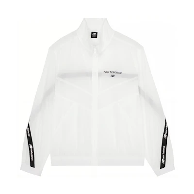 New Balance Lightweight Retro Sports Logo Stripe Zip Jacket Unisex White AMJ22350-WT