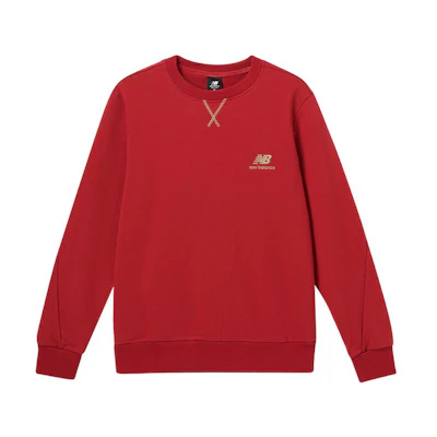 New Balance LNY Embroidered Logo Crewneck Sweatshirt Red AMT31571-CR