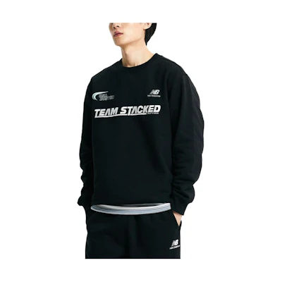 New Balance Logo Crewneck Long-Sleeve Sweatshirt Black Unisex NBNCD42923-19