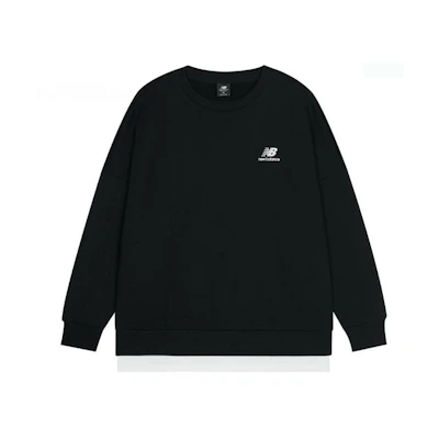 New Balance Logo Crewneck Long Sleeve Sweatshirt Unisex Black AMT13345-BK