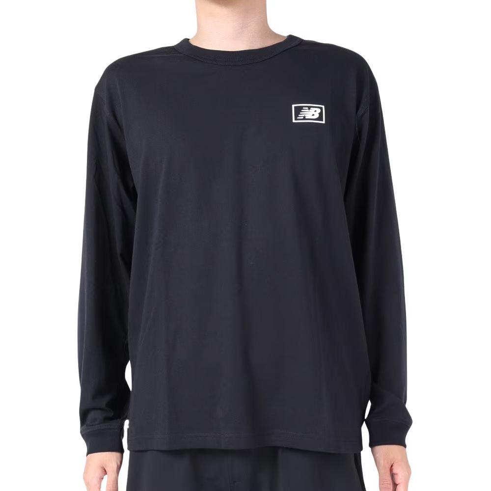 New Balance Logo Crewneck Pullover Long Sleeve Sweatshirt Black () MT33510BK