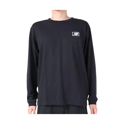 New Balance Logo Crewneck Pullover Long Sleeve Sweatshirt Black () MT33510BK