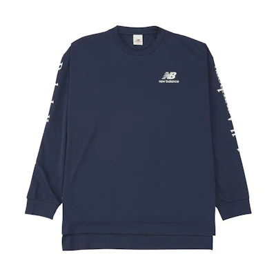 New Balance Logo Crewneck Pullover Sweatshirt Navy Blue - AMT35181-TNV