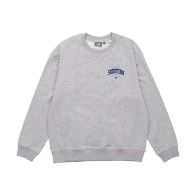 New Balance Logo Crewneck Sweatshirt Gray Unisex Long Sleeve Graphic Pullover 5CC44343-MGR