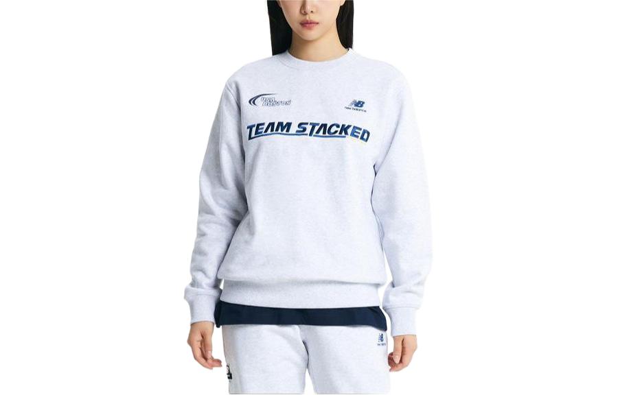 New Balance Logo Crewneck Sweatshirt Unisex Gray Long Sleeve NBNCD42923-16