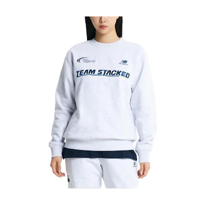 New Balance Logo Crewneck Sweatshirt Unisex Gray Long Sleeve NBNCD42923-16
