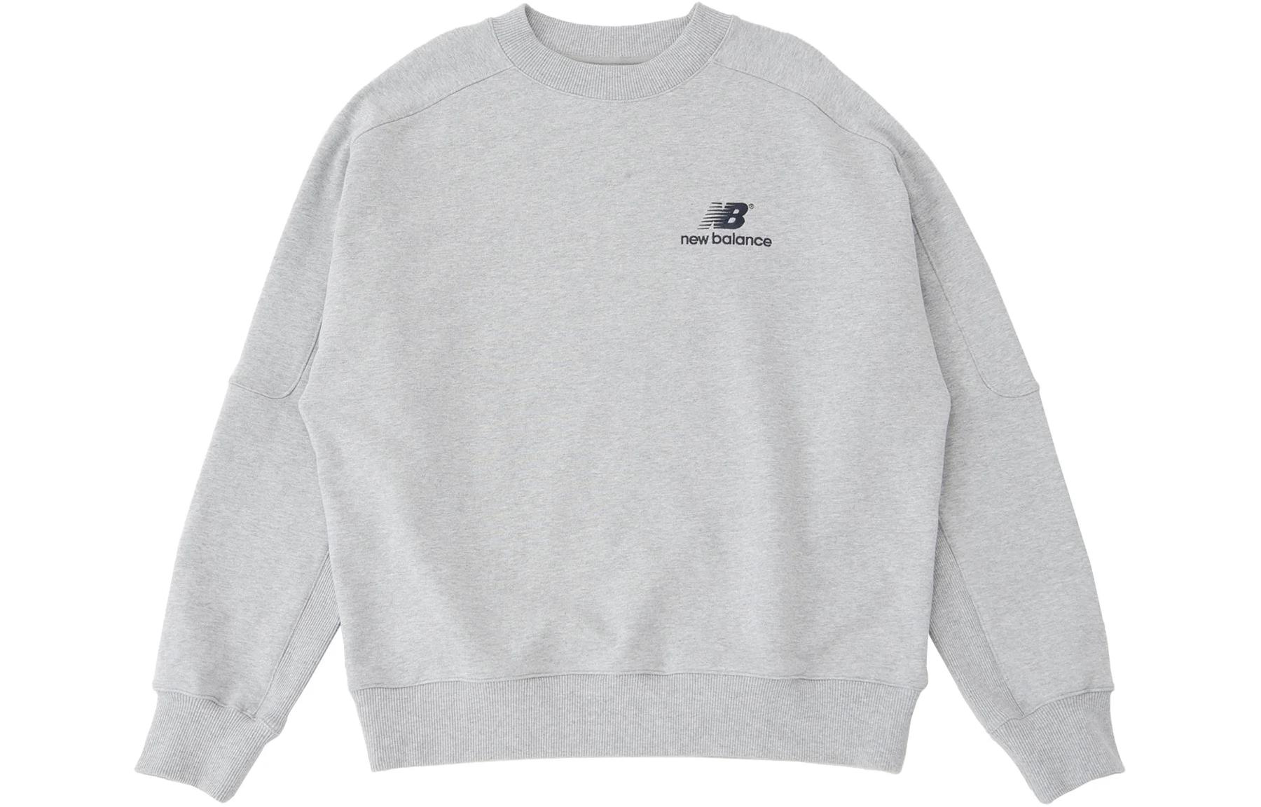 New Balance Logo Embroidered Crewneck Sweatshirt Athletic Gray - Long Sleeve MT33556-AG