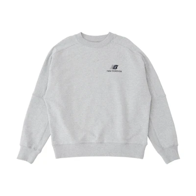 New Balance Logo Embroidered Crewneck Sweatshirt Athletic Gray - Long Sleeve MT33556-AG