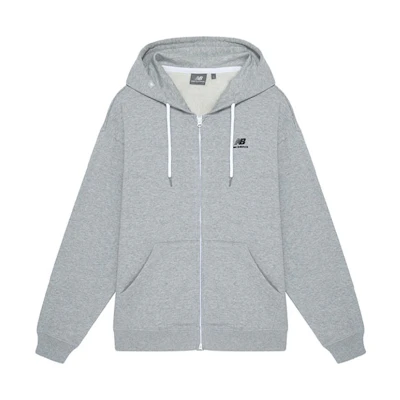 New Balance Logo Embroidered Zip-Up Sweatshirt Unisex Gray MDA3E013-GR