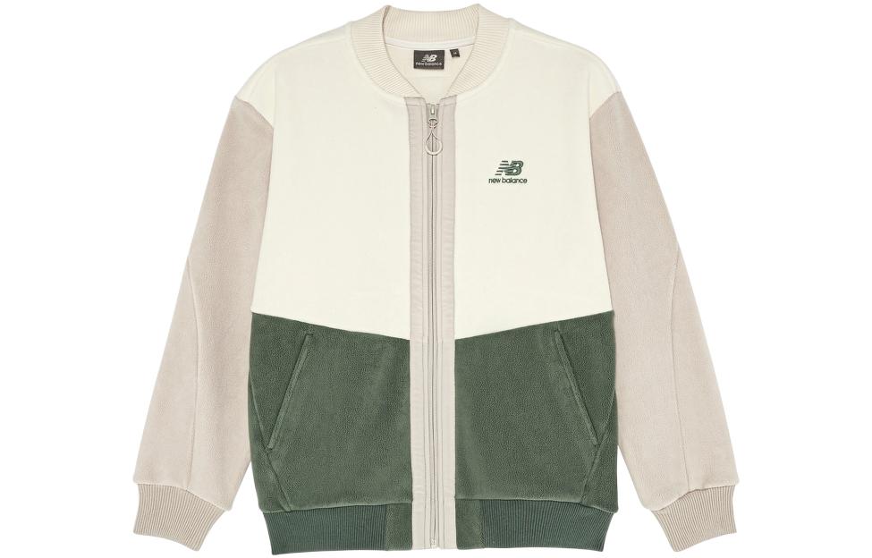 New Balance Logo Embroidered Zip Baseball Jacket Unisex 6DC39643-LBE