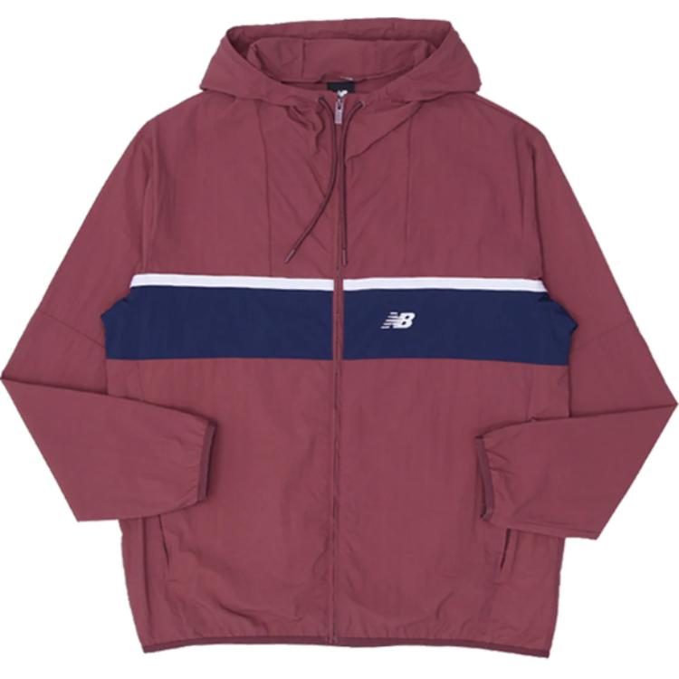 New Balance Logo Graphic Hoodie Jacket Washed Burgundy MJ31500-WAD