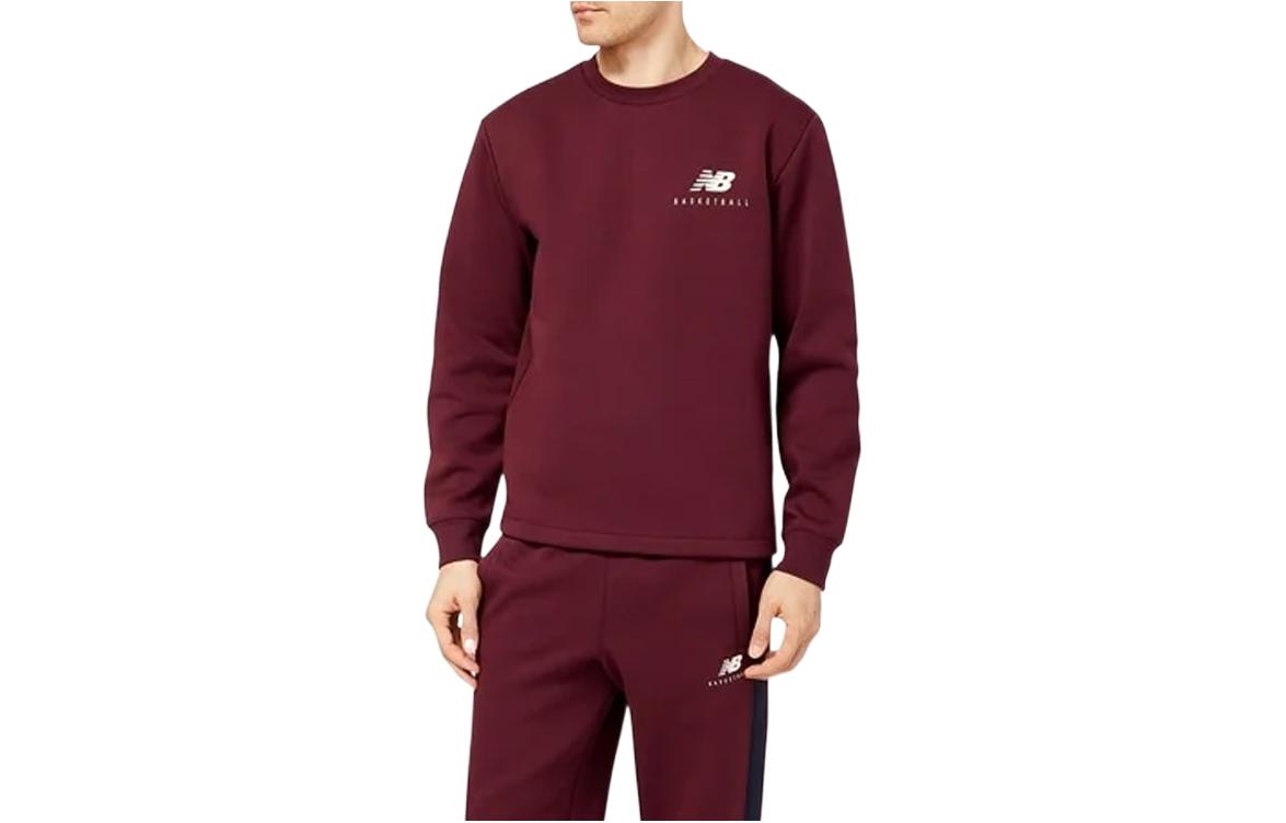 New Balance Logo Graphic Print Crewneck Sweatshirt Red - MT23586-NBY