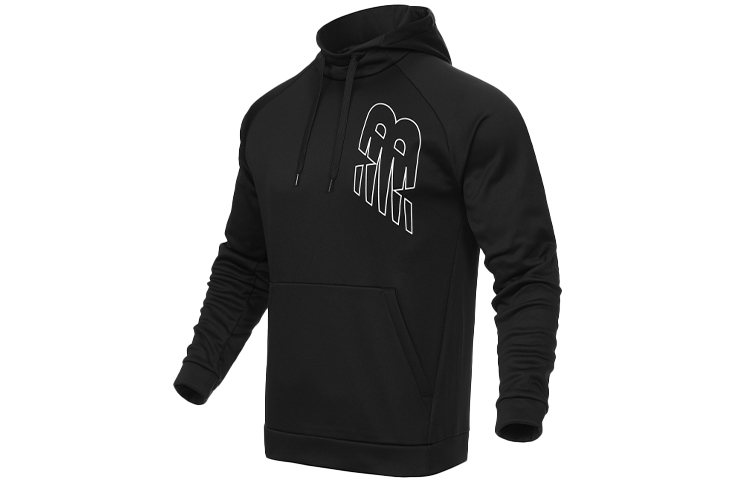New Balance Logo Graphic Pullover Hoodie Black AMT13021-BK