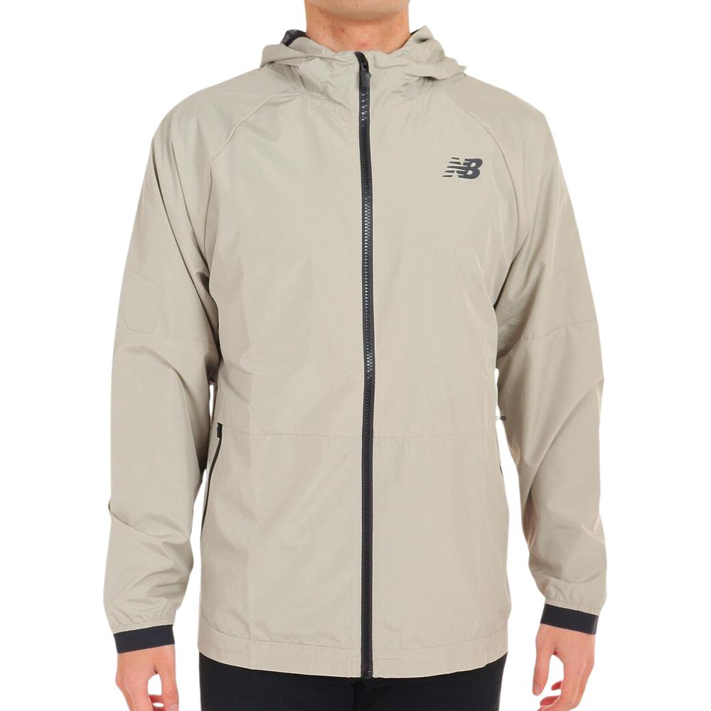 New Balance Logo Hoodie Long-Sleeve Windbreaker Light Beige MJ31044-AL
