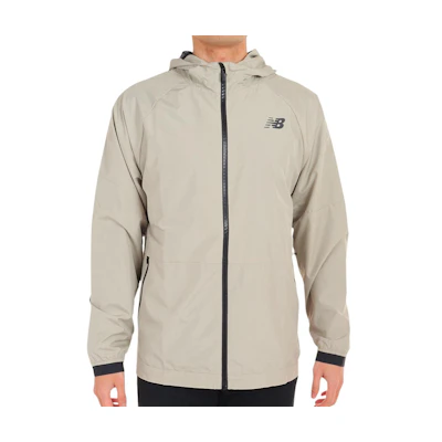 New Balance Logo Hoodie Long-Sleeve Windbreaker Light Beige MJ31044-AL
