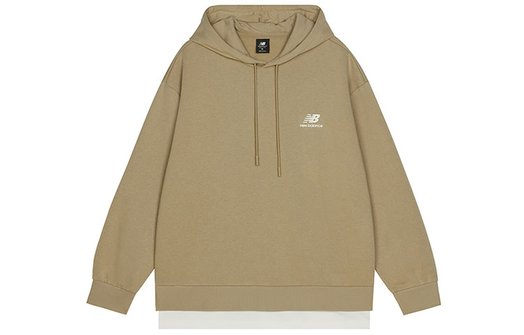 New Balance Logo Hoodie Pullover Unisex - Khaki AMT13341-HNA