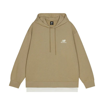 New Balance Logo Hoodie Pullover Unisex - Khaki AMT13341-HNA