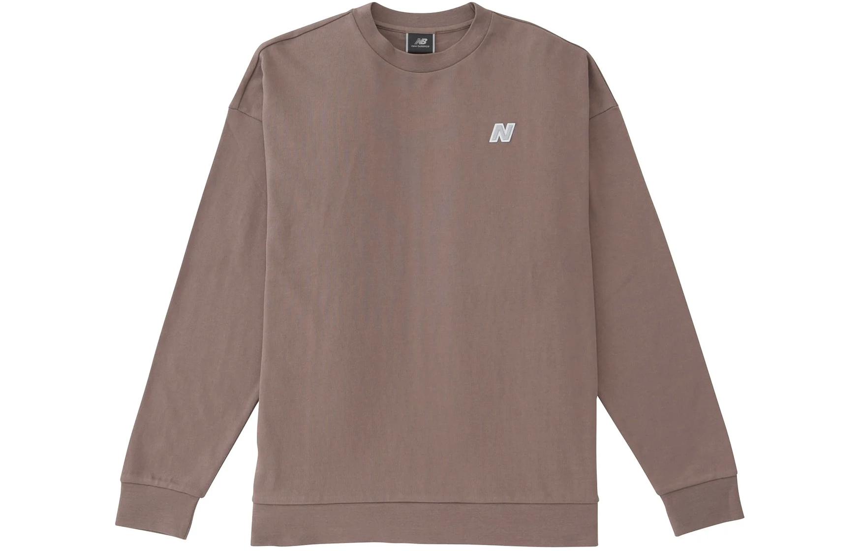 New Balance Logo Oversized Drop Shoulder Sweatshirt Unisex Brown AMT35003-MS