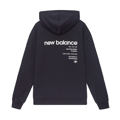 New Balance Logo Oversized Hoodie Black - Unisex Casual Pullover 5CB43313-BK