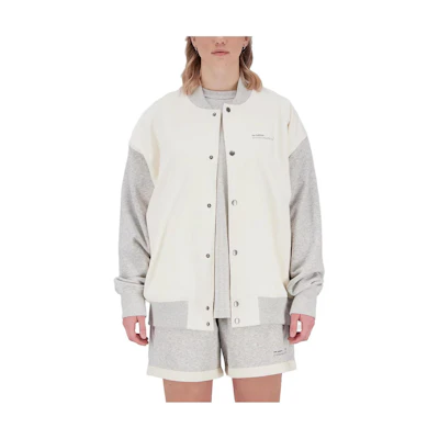 New Balance Logo Print Baseball Collar Long Sleeve Jacket Unisex UJ31551G-IE