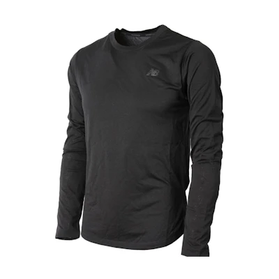 New Balance Logo Print Black Crewneck Sweatshirt Long Sleeve Black NBNDA2X011-19
