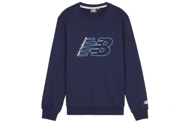 New Balance Logo Print Blue Crewneck Pullover Sweatshirt NCA3S521-NV