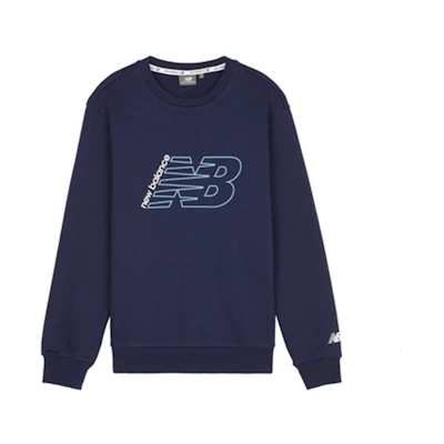New Balance Logo Print Blue Crewneck Pullover Sweatshirt NCA3S521-NV