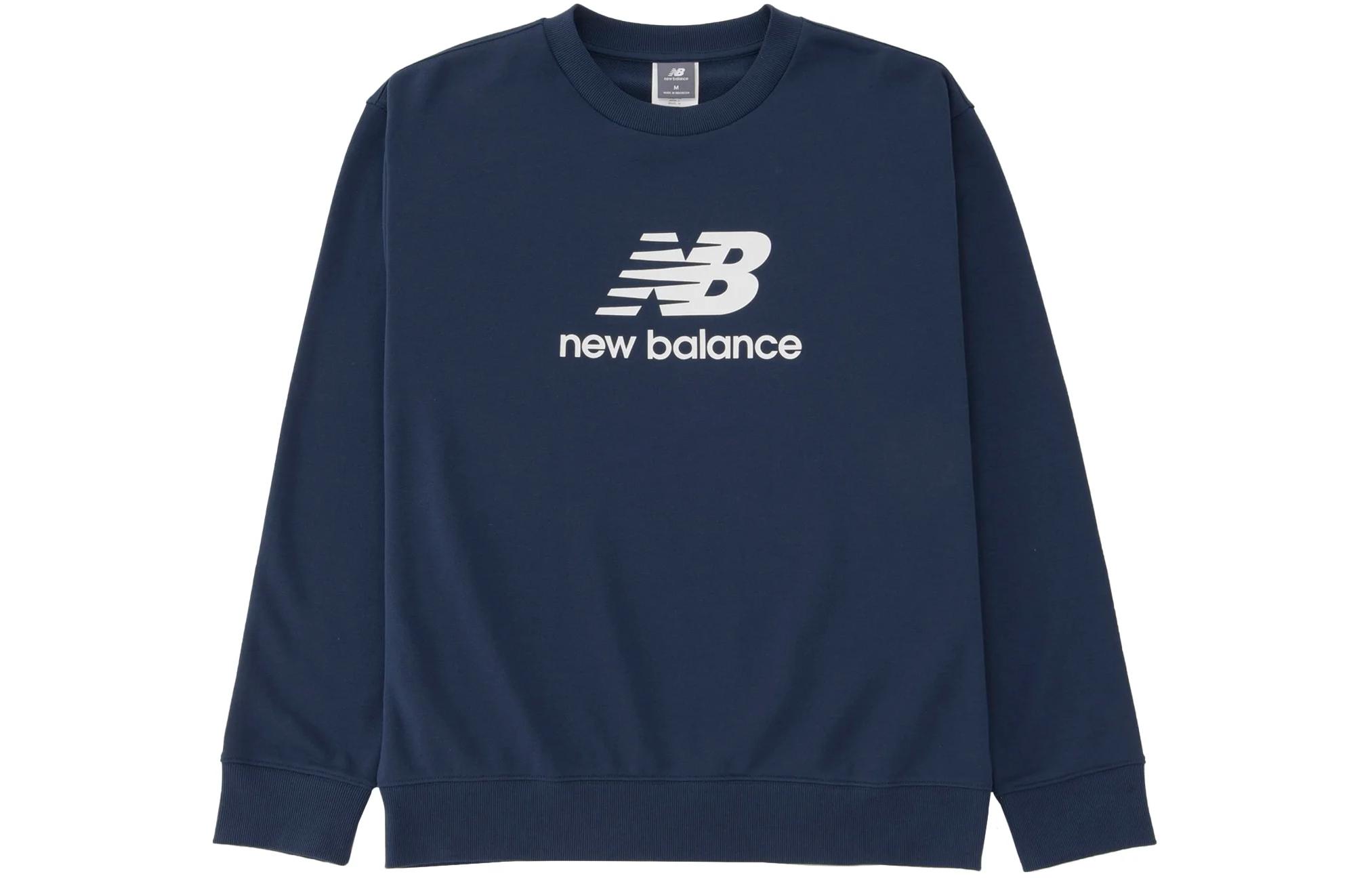 New Balance Logo Print Casual Crewneck Sweatshirt Navy Blue MT41500-NNY