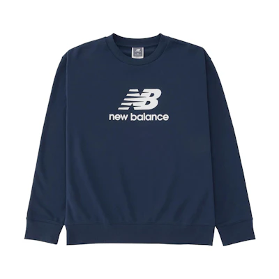 New Balance Logo Print Casual Crewneck Sweatshirt Navy Blue MT41500-NNY