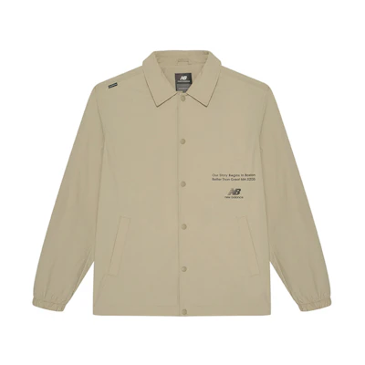 New Balance Logo Print Coach Jacket Brown Unisex NAA3E013-BEI