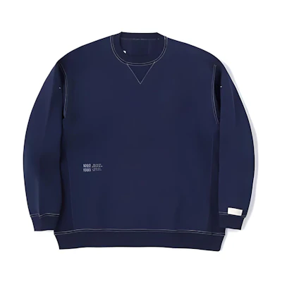 New Balance Logo Print Comfortable Crewneck Sweatshirt Men Navy Blue AMT25020-PGM