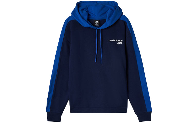 New Balance Logo Print Contrast Hoodie - Blue MT11903-PGM