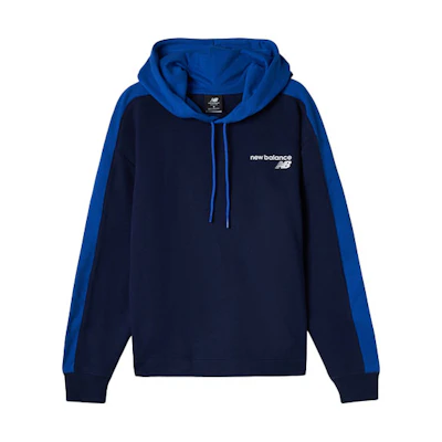 New Balance Logo Print Contrast Hoodie - Blue MT11903-PGM