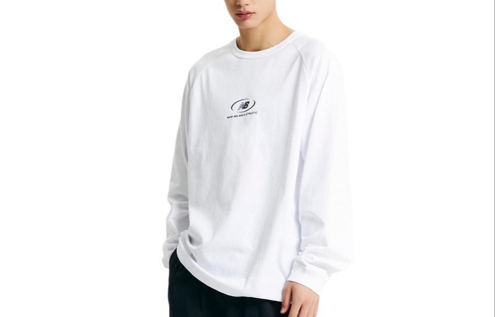 New Balance Logo Print Crewneck Long Sleeve Sweatshirt White () NBNDE11033-10