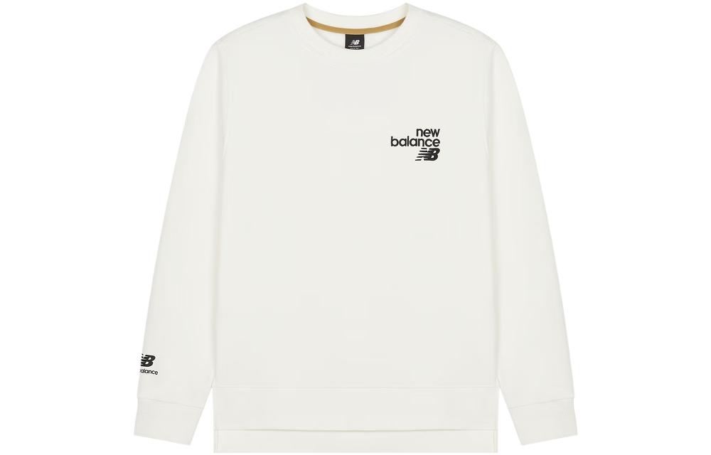 New Balance Logo Print Crewneck Pullover Sweatshirt White AMT24372-CIC