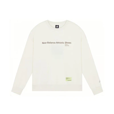New Balance Logo Print Crewneck Pullover Sweatshirt White (Unisex) AMT21360-IV