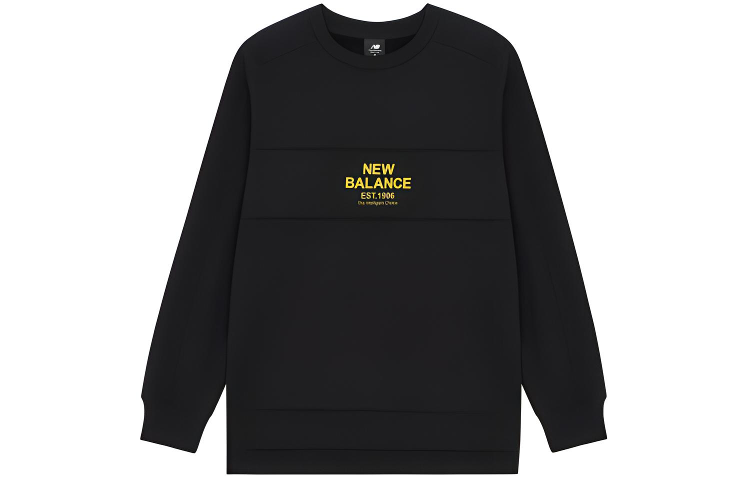 New Balance Logo Print Crewneck Sweatshirt Black AMT14319-BK