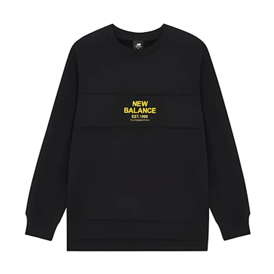 New Balance Logo Print Crewneck Sweatshirt Black AMT14319-BK