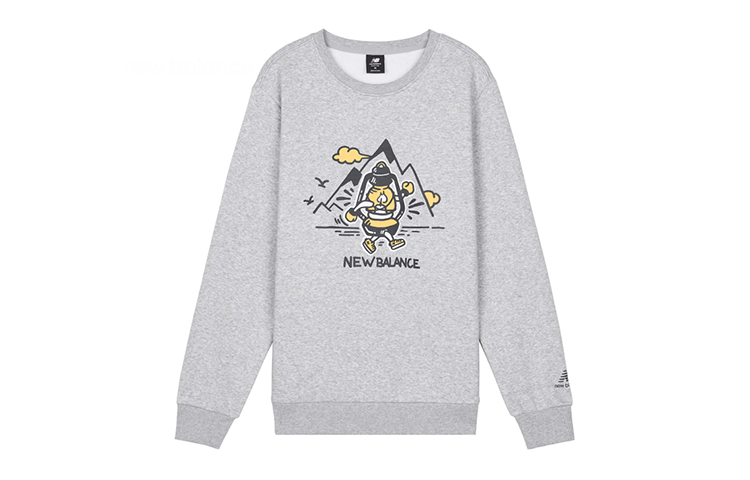 New Balance Logo Print Crewneck Sweatshirt Unisex - Grey AMT03341-AG