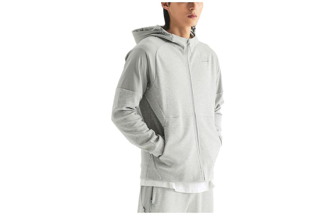 New Balance Logo Print Full-Zip Hoodie Jacket Men’s Gray NBMDD31033-15
