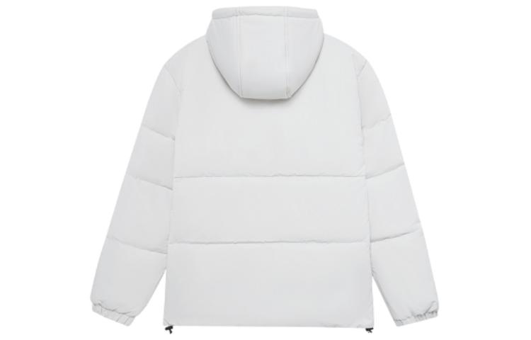 Lookbook New Balance Jaket Hoodie Putih Zip Tersembunyi dengan Logo. AMJ23340-GYM