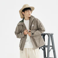 Sizing New Balance 標誌連帽防風外套 男女同款 亞麻色 AMJ31320-DRI