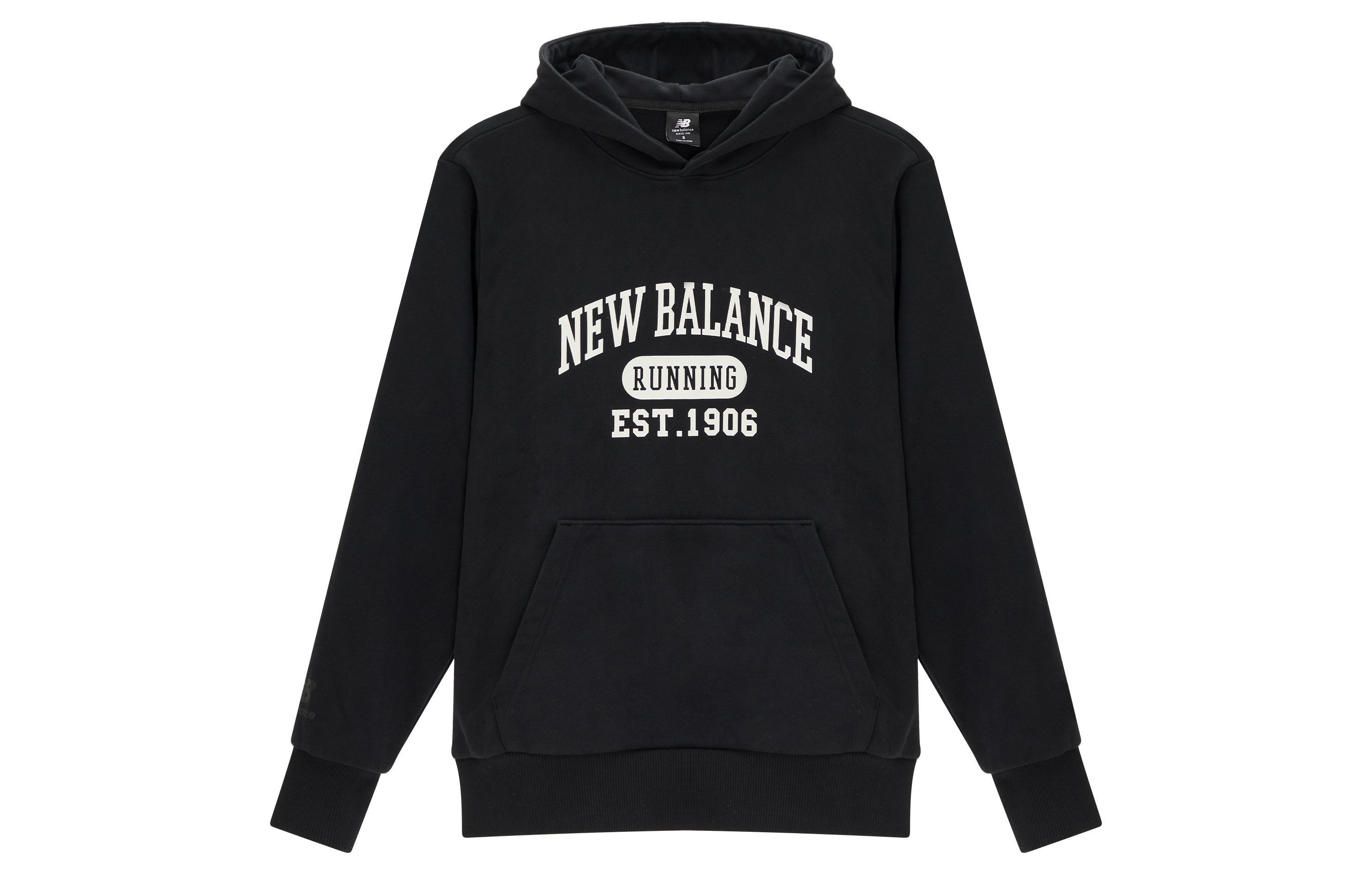 New Balance Logo Print Hoodie Black Unisex Casual Loose Fit for Fall/Winter Style AMT31313-BK