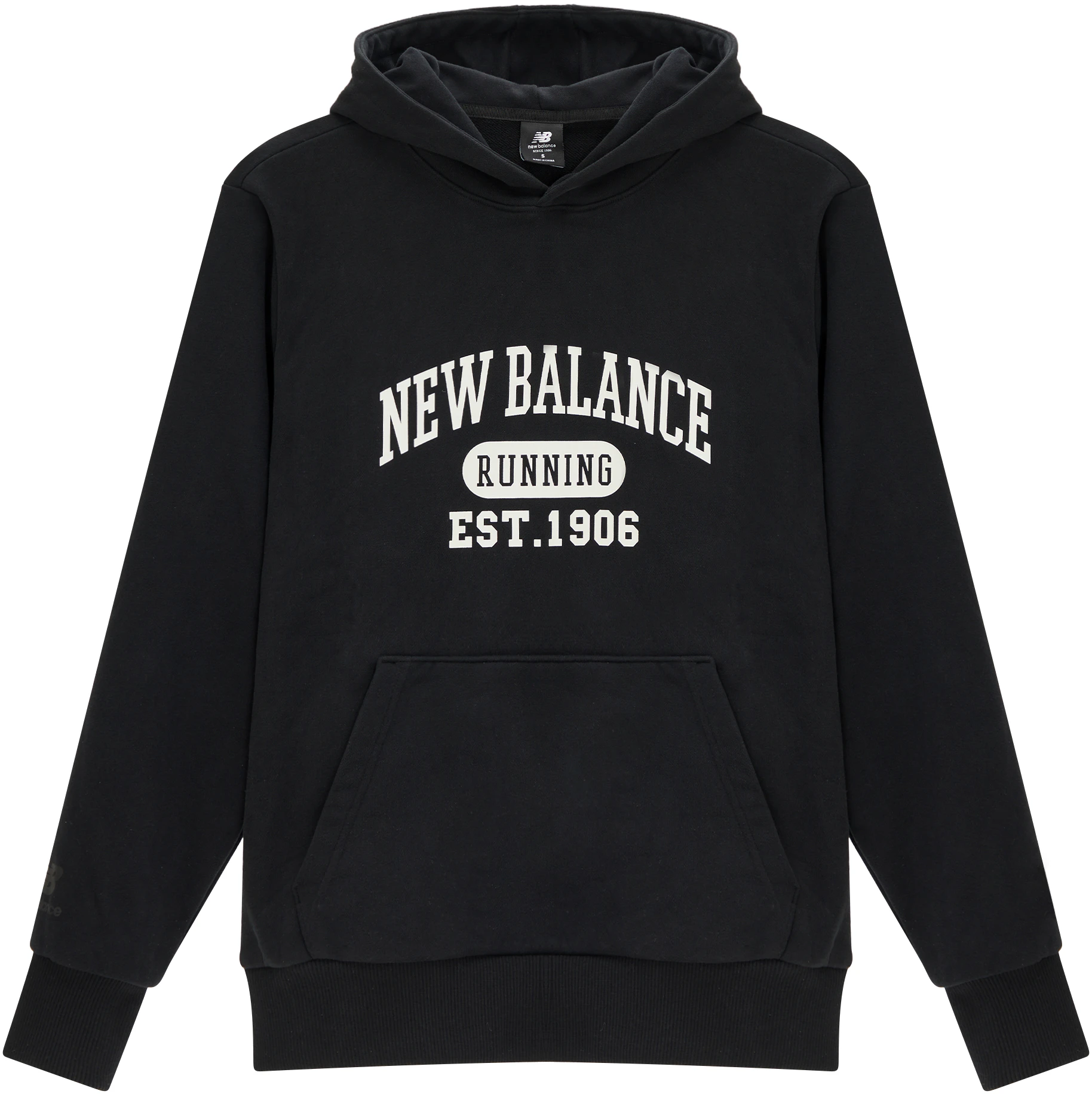 new-balance-logo-print-hoodie-black-unisex-casual-loose-fit-for-fall-winter-style-amt-31313-bk
