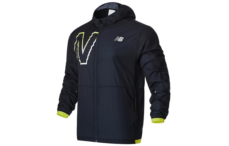 New Balance Logo Print Hoodie Jacket for Men - Dark Blue MJ01238-SYE